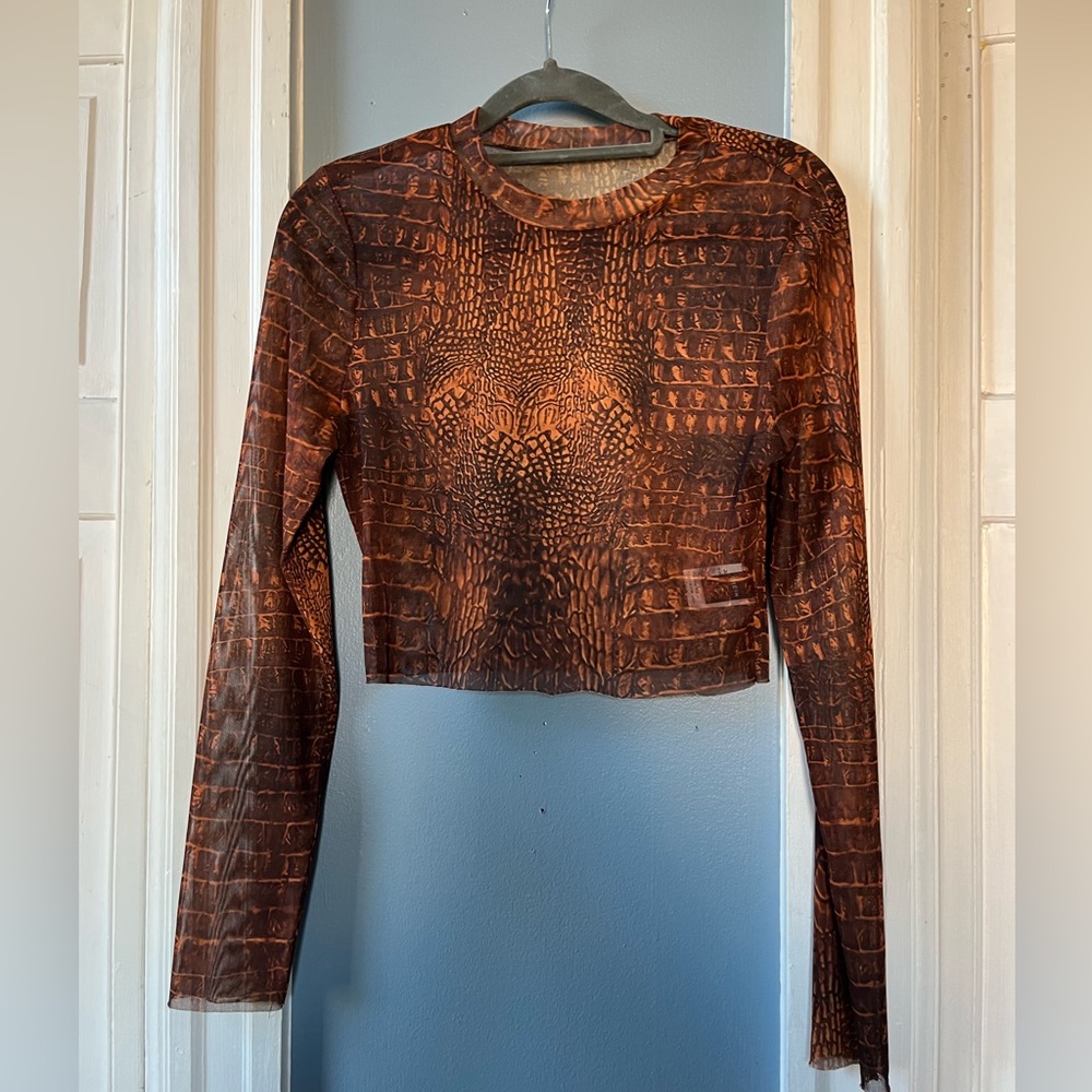 SHEIN snakeskin long sleeve top